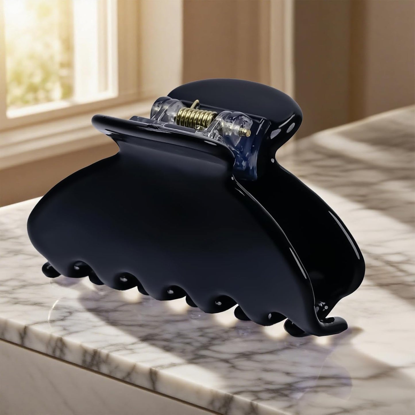 3 Pack Women's Hair Clips Set black - Vintage Tortoise & Leopard Print Non-Slip Claw Clips, Celluloid Jaw Clamps for Medium Hair Hair Accessories Gift for Women