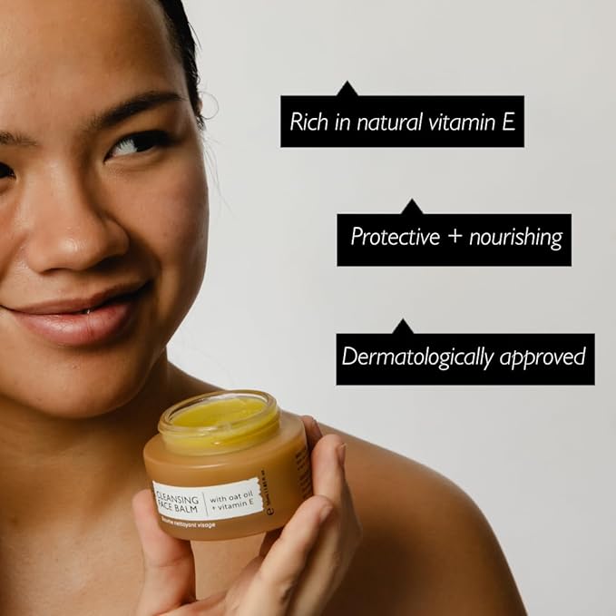 UPCIRCLE Cleansing Face Balm with Apricot 1.7oz - 100% Natural Cleanser To Remove Makeup, Including Waterproof Mascara + Clear Blackheads - Sea Buckthorn, Oat + Rosemary Oil - Vegan + Cruelty-Free