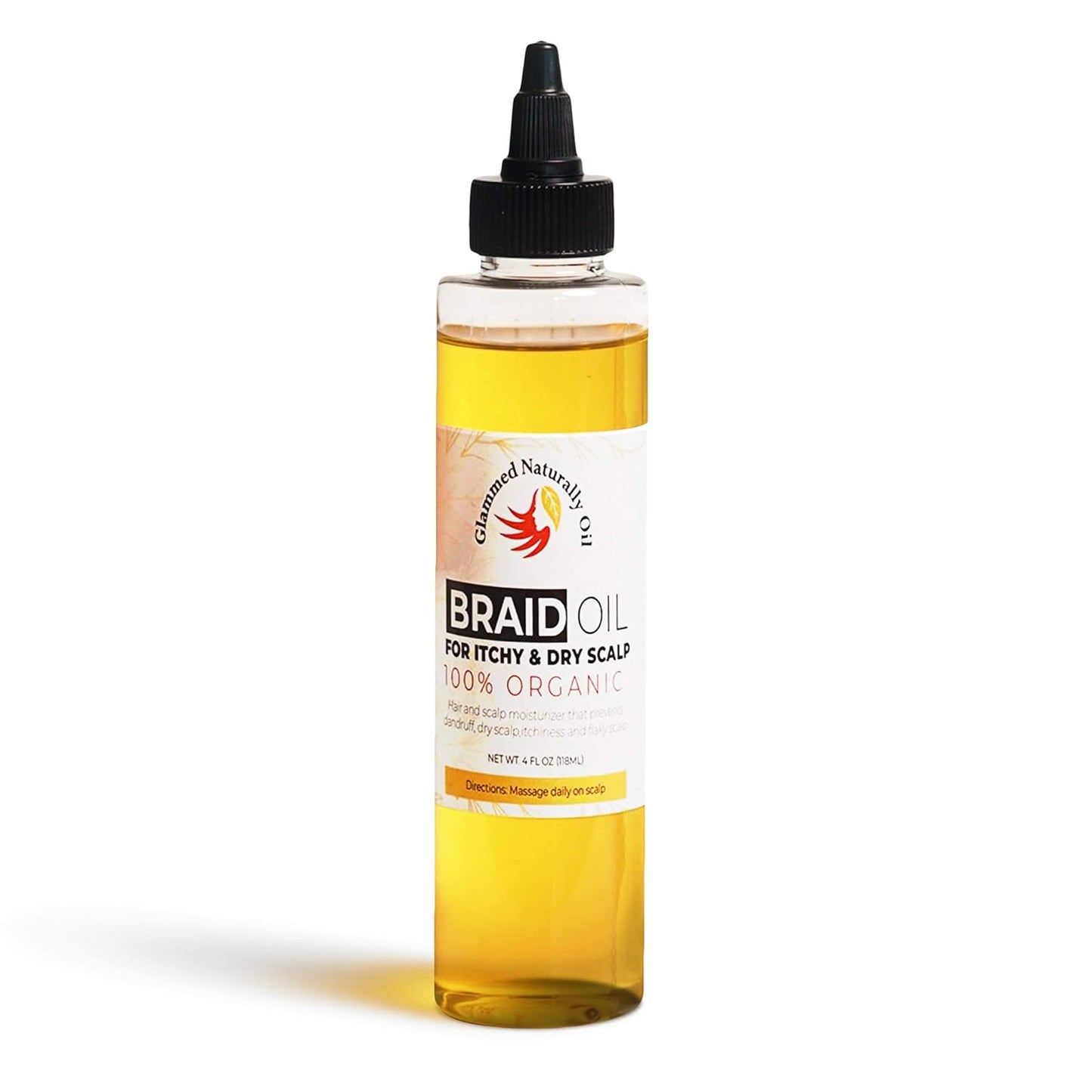 Glammed Naturally Scalp Oil for Dry Itchy Scalp - Includes Castor Oil for Hair, Dandruff, Locs, Tension Relief Hair Oil Applicator for Scalp Care 4 oz