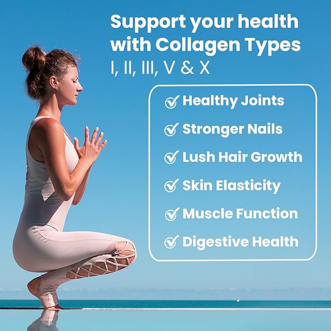Sanar Naturals Multi Collagen Peptides Pills – Types I, II, III, V, X – Hydrolyzed Collagen Supplement for Hair Growth, Skin Care, Joint Support, Nail Strength, Bone and Muscle Support, 150 Capsules