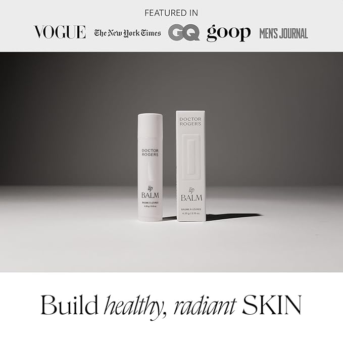 Doctor Rogers Lip Balm. Hydrating & Softening Lip Moisturizer for Very Dry Lips, Natural & Hypoallergenic, 0.15 Ounce (4.25 g), Pack of 3 tubes