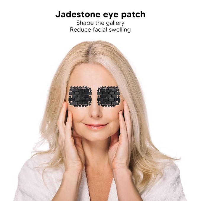 Jade Eye Mask, Jade Stone Eye Patch Small Quartz Eye Pad Shape Gallery Reduce Swelling Tighten Relieve Pressure Quartz Stone Eye Patch Eye Covers for Women Men Soothing Cooling and Relieving