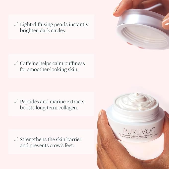 Wonderskin Purevoc Eye Cream for Dark Circles and Puffiness 0.5 Oz - Under Eye Cream for Women and Men with Mango & Shea Butter, Squalane - Fragrance-Free