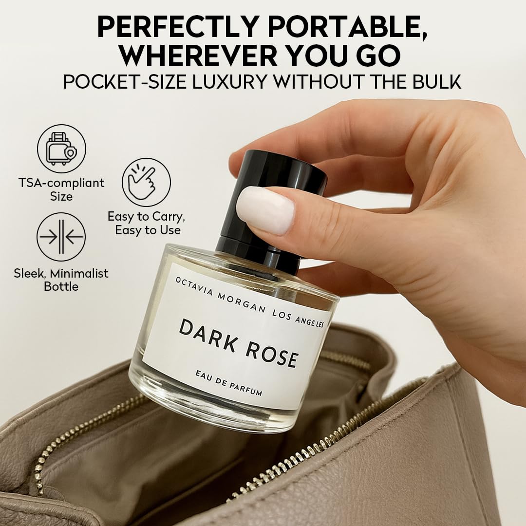 OCTAVIA MORGAN DARK ROSE Eau de Parfum – Bold Floral Fruity Woody Fragrance for All | Long-Lasting Gender-Inclusive Scent with Pink Peppercorn, Black Rose & Plum | 50ML