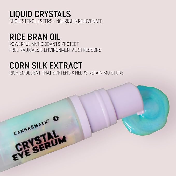 CannaSmack Crystal Eye Serum - Nightime Eye Masque - Hydrating & Nourishing - Liquid Crystals, Rice Bran Oil, & Corn Silk Extract.