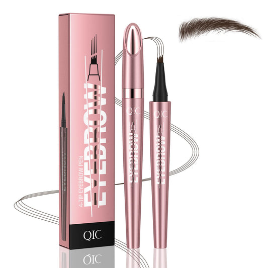 Eyebrow Pen, Waterproof Microblading Eyebrow Pencil, Eye Brown Makeup Pen with a Micro-Fork Tip for Women to Effortlessly Create Hair Like Natural Brows Dark Brown