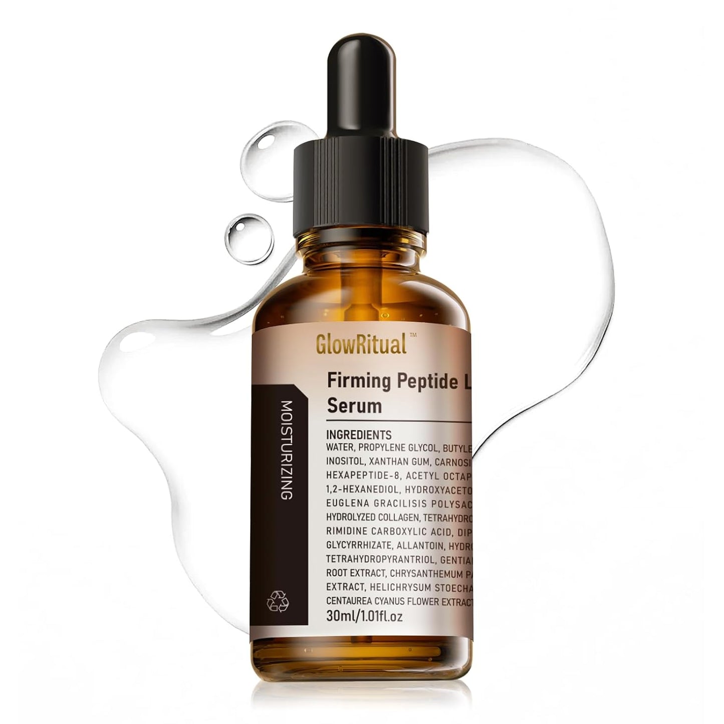 GlowRitual Firming Peptide Lifting Serum — Hydrating, Anti-Aging Face Serum; Multi-Peptides & Natural Ingredients, Boosts Elasticity & Radiance, Smooths the Look of Fine Lines, Most Skin Types