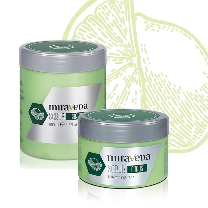 Miraveda by Italwax Citrus Scrub - 250ml / 8.45fl.oz - With coconut oil and lime for a delicate citrus note – Ideal for hand care