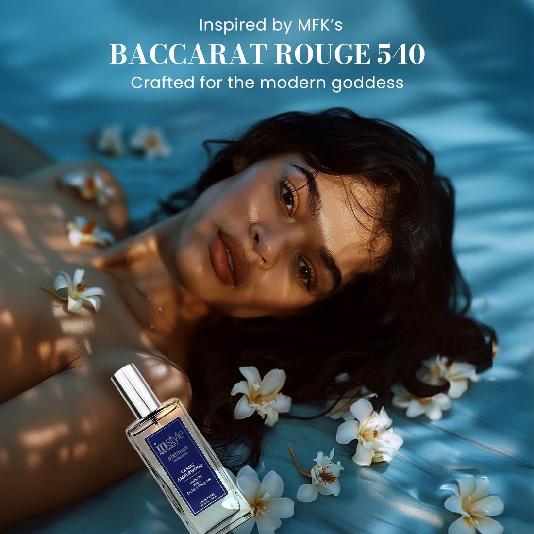 Instyle Fragrances, Platinum Collection, Cassis Amberwood, Inspired by MFK’s Baccarat Rouge 540, Women’s Eau de Parfum, CLEAN, Vegan, Paraben-Free, Never Tested on Animals, 3.4 Fluid Ounces