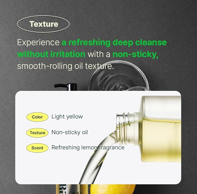 METAFORET Black Lemon Cleansing Oil 200ml/6.76fl.oz Makeup & Sunscreen Remover, Face Cleanser, Sebum Control, Deep Cleansing