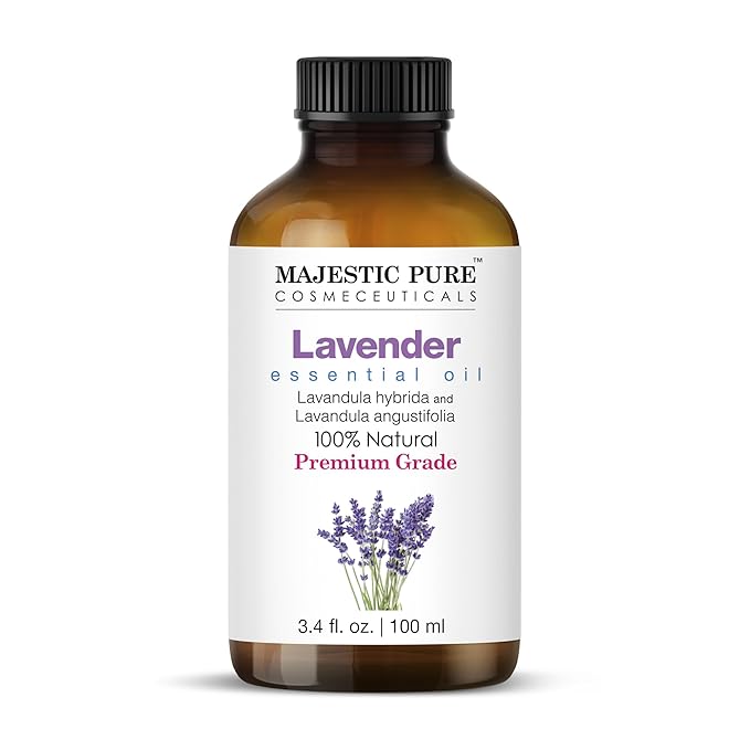 MAJESTIC PURE Lavender Essential Oil | 100% Pure and Natural | Premium Grade Essential Oils for Hair Care, Home Diffusers, Skin, Aromatherapy, Massage and Humidifiers | 3.4 Fl Oz