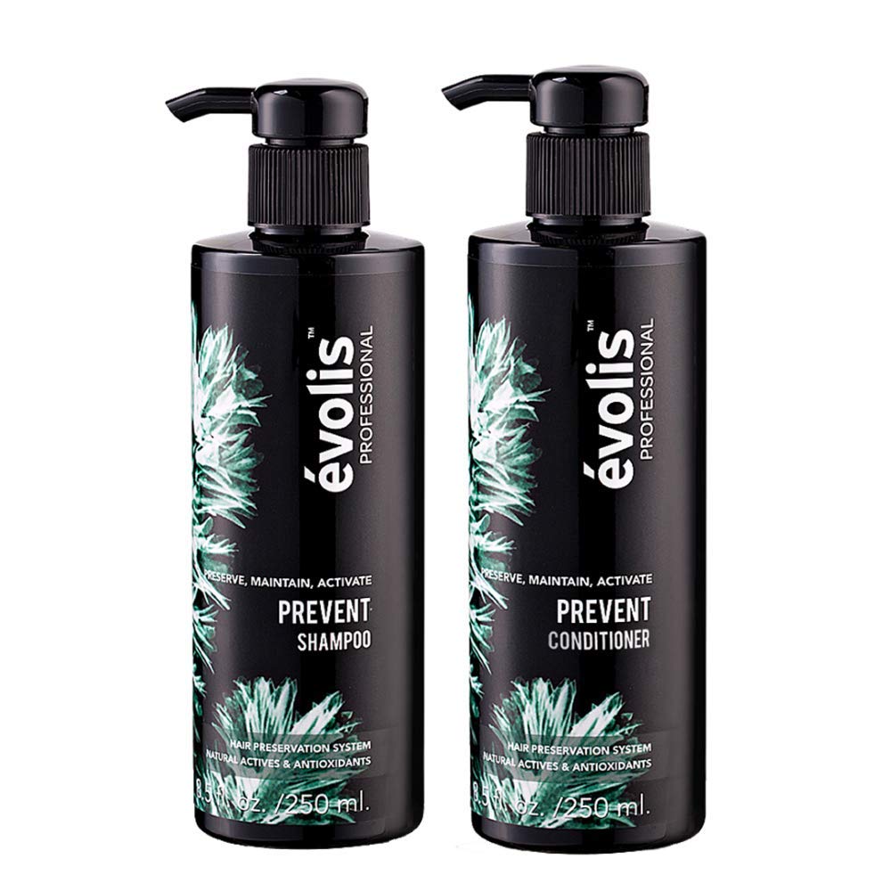 EVOLIS PREVENT Shampoo & Conditioner - Anti Hair Loss Treatment for Men and Women - Preventative Hair Loss Shampoo & Thickening Conditioner