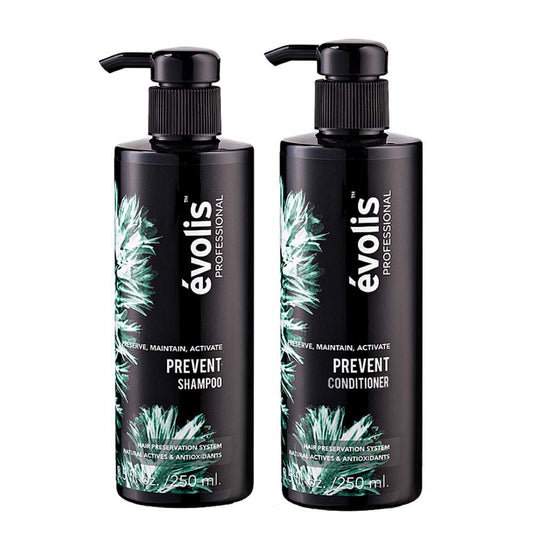 EVOLIS PREVENT Shampoo & Conditioner - Anti Hair Loss Treatment for Men and Women - Preventative Hair Loss Shampoo & Thickening Conditioner
