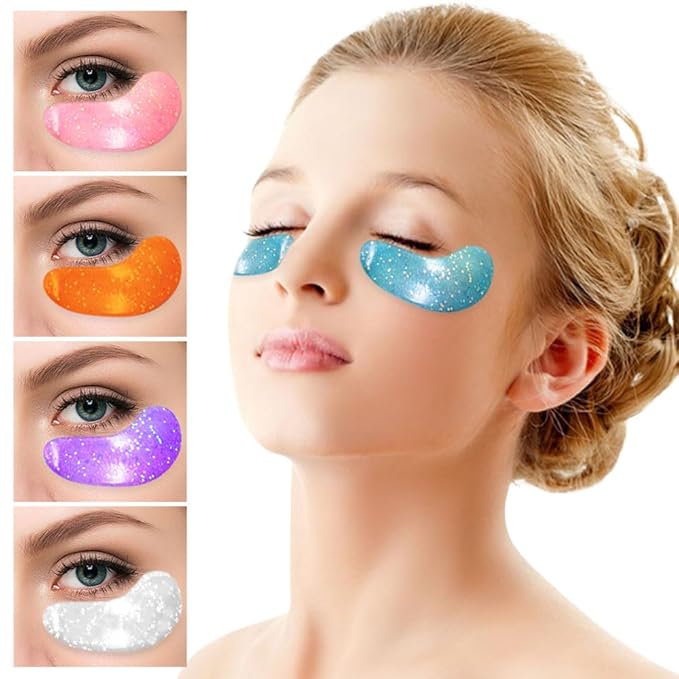 Under Eye Patches for Puffy eyes, 10Pairs eye gel pads for Dark Circles and Puffiness, hydrating Eye Mask for Wrinkles Anti Aging Eye Bags Moisturizing, Natural vitamin C undereye Care Gifts for Women