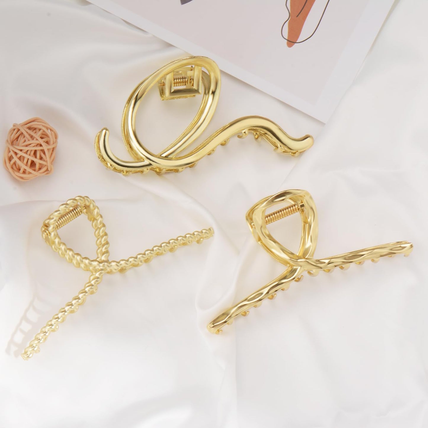 Mehayi 3 PCS Metal Large Hair Claw Clips for Thick Heavy Hair, Big Non-Slip Hair Catch Barrette Jaw Clamp, Strong Hold Claw Barrettes for Long Hair, Fashion Hair Styling Accessories for Women Girls