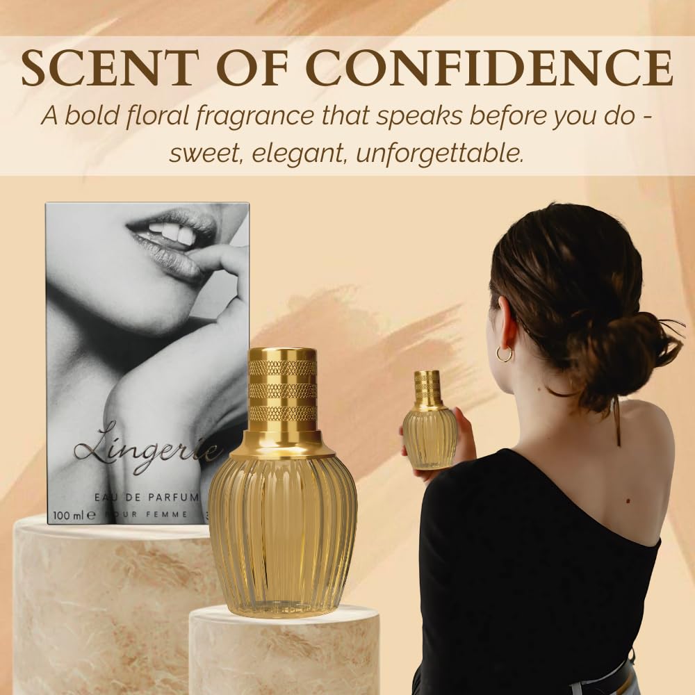 Lingerie Perfume for Women – INSPIRED by A WORLD RENOWED WOMEN'S PERFUME – Pear, Iris, Vanilla, Patchouli – Sweet, Floral, Feminine, Long-Lasting Eau De Parfum 100ml (3.4 fl oz)