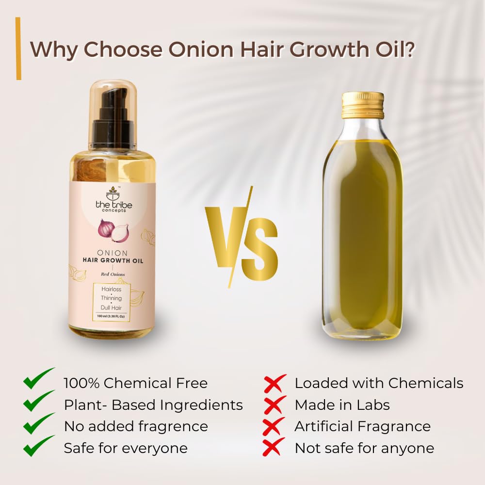 The Tribe Concepts Onion Hair Oil For Hair Growth Hair Fall Control With Almond And Coconut Oil, 100 ml Pack of 1 Clear