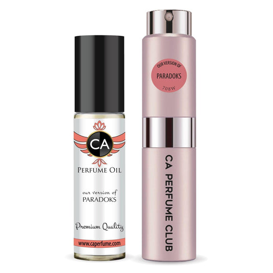 CA Perfume Duo Impression of Paradoks For Women Perfume Layering Set Long Lasting Travel Size EDP + Body Oil Roll-On Bottle 0.27 Fl Oz+0.33 Fl Oz
