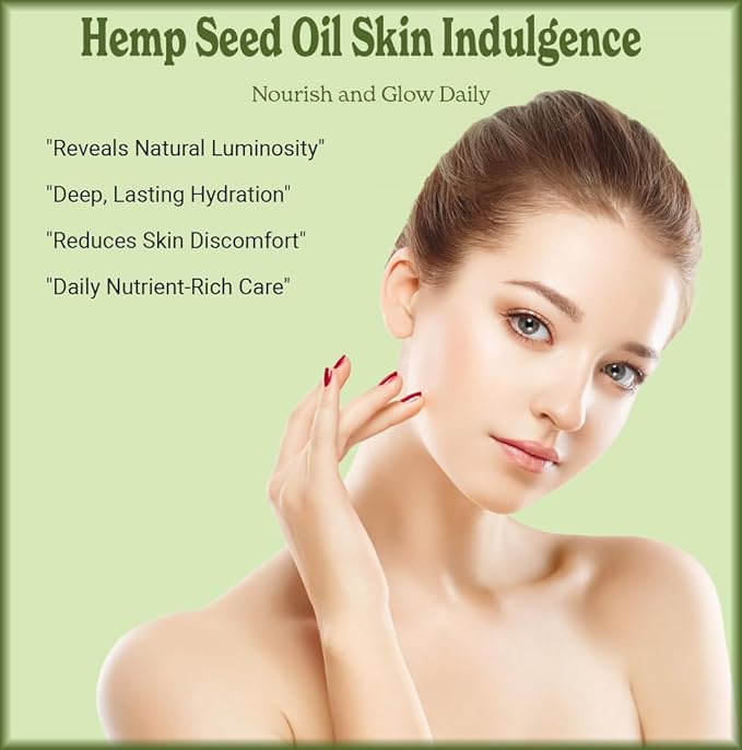 Natural Born Oils Hemp Seed Oil, 16oz, Organic, Cold-Pressed, Nutrient-Rich, Deep Skin Moisturizer, Hair Health Booster