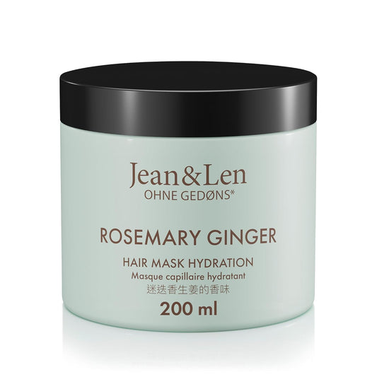 Jean & Len Hair Mask Rosemary & Ginger, for severely damaged, dry & dull hair, intensive moisturizing care, without parabens, silicones and microplastics, 6.76 Fl. Oz.