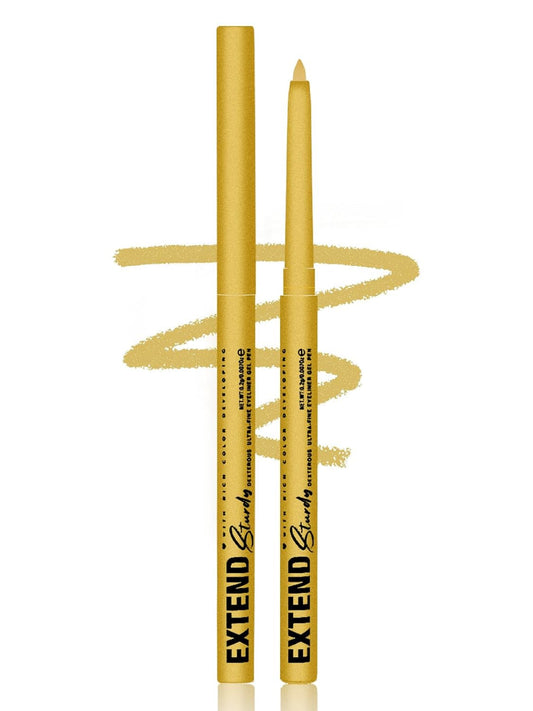 Gold Gel Glitter Eyeliner Pencil, Metallic Waterproof Smudge-Proof Creamy Retractable Smooth Eye Liner pencil, Hypoallergenic Long Lasting Eyeliner Brightener Pen Crayon Eye Makeup Gift for Women#03