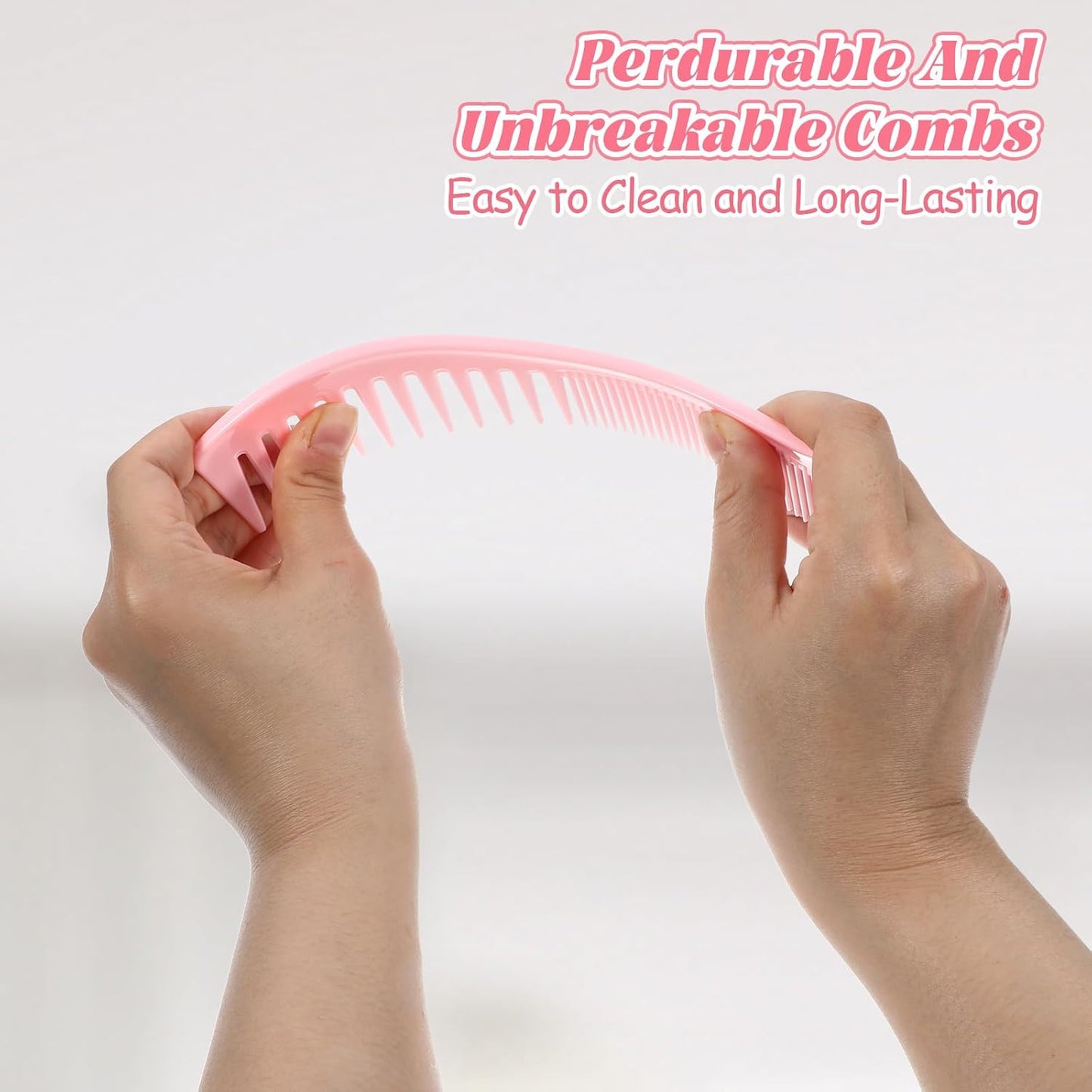 6 Pcs Professional Hair Comb Set for Women & Men, Wide & Fine Tooth Combs Rat Tail for Curly Hair, Braiding, Barber Styling, Detangling, Parting Cutting