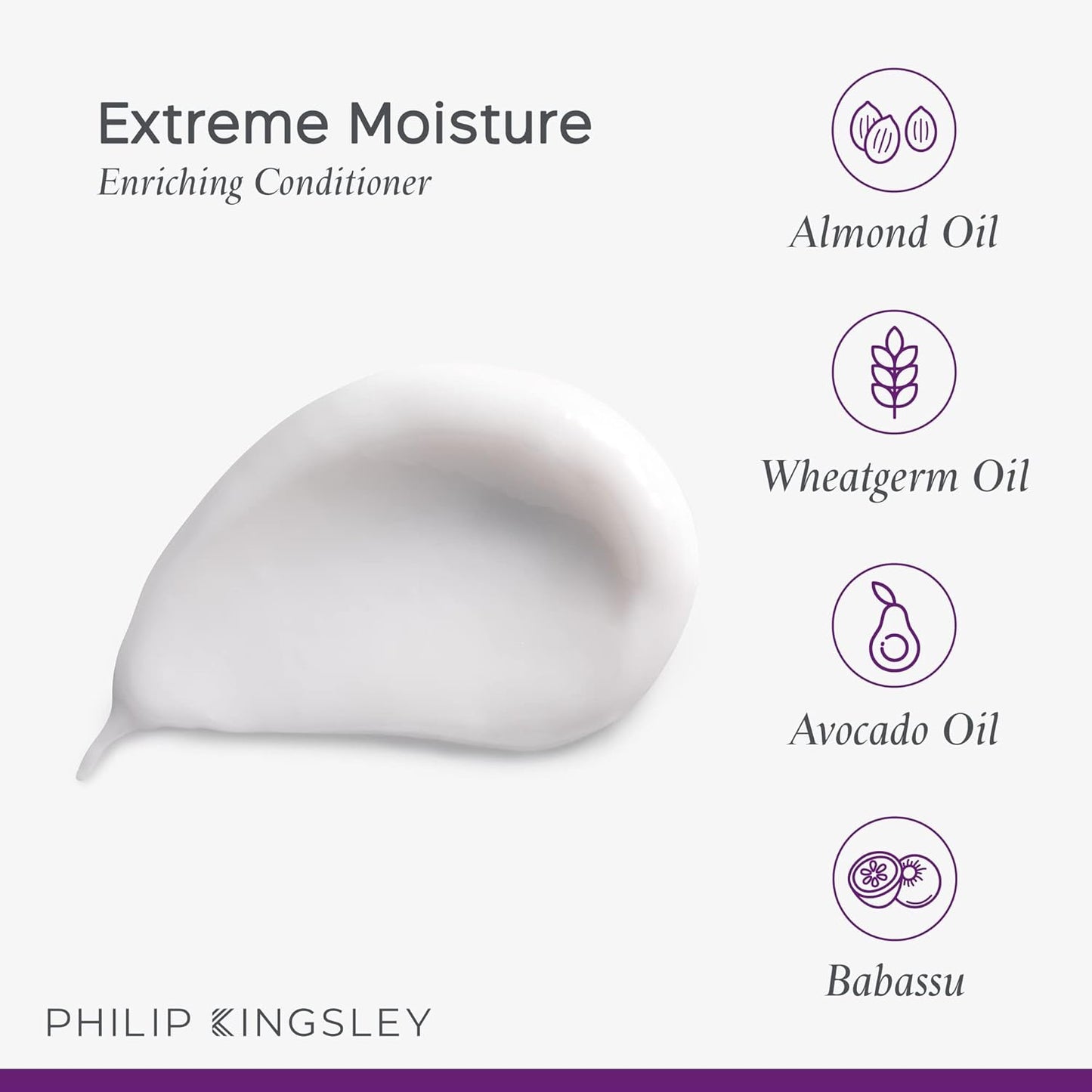PHILIP KINGSLEY | Moisture Extreme Enriching Conditioner | For Curly, Dry, Damaged Hair | Moisturizes, Hydrates and Adds Shine| Detangles and Controls Frizz, Adds Shine | 6.76oz