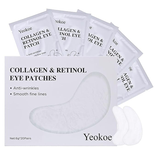 Under Eye Patches for Dark Circles,Puffy Eyes,20 Pairs Face Masks SkinCare With Collagen and Retinol for Anti wrinkles Smooth Fine Lines