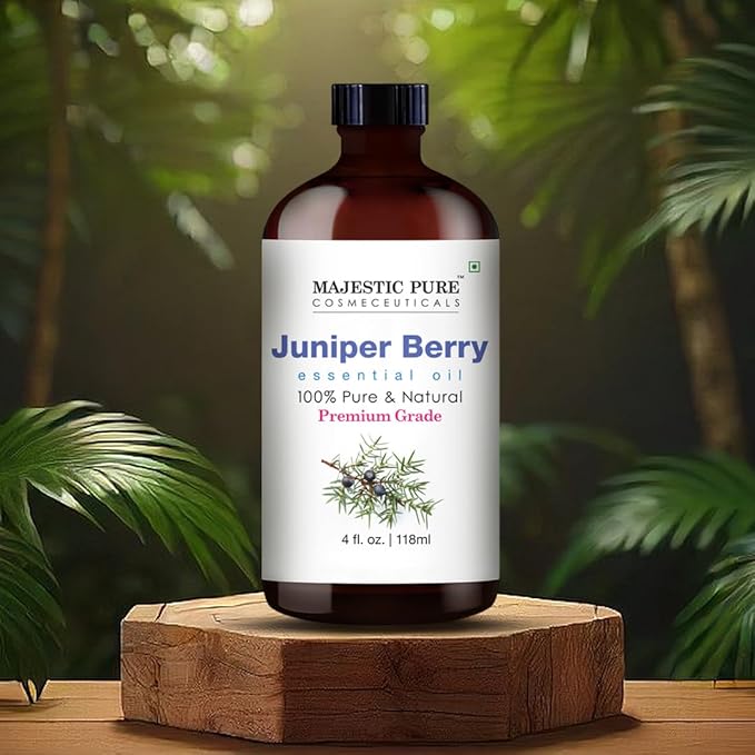MAJESTIC PURE Juniper Essential Oil | 100% Pure and Natural Juniper Oil | Premium Grade Essential Oils for Hair Care, Home Diffusers, Skin, Aromatherapy, Massage and Humidifiers | 4 Fl Oz