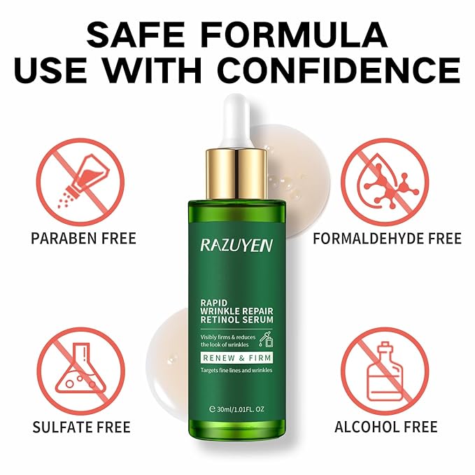 Retinol Serum for Face, Anti Aging Serum with Peptide for Fine Lines and Wrinkles, Smoothing, Repairing and Hydrating Face Serum, 30ml (1 Fl Oz)