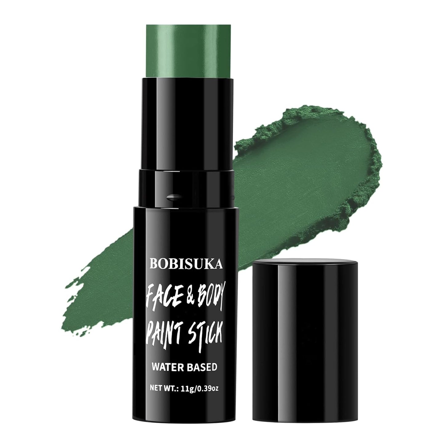 BOBISUKA Green Face & Body Paint Stick Water-Based Washable Face Paint Makeup Stick for Halloween Zombie, Witch, Hulk, Goblin, Hunting, Camo, Cosplay, SFX, Sports Eye Black & Costume Party