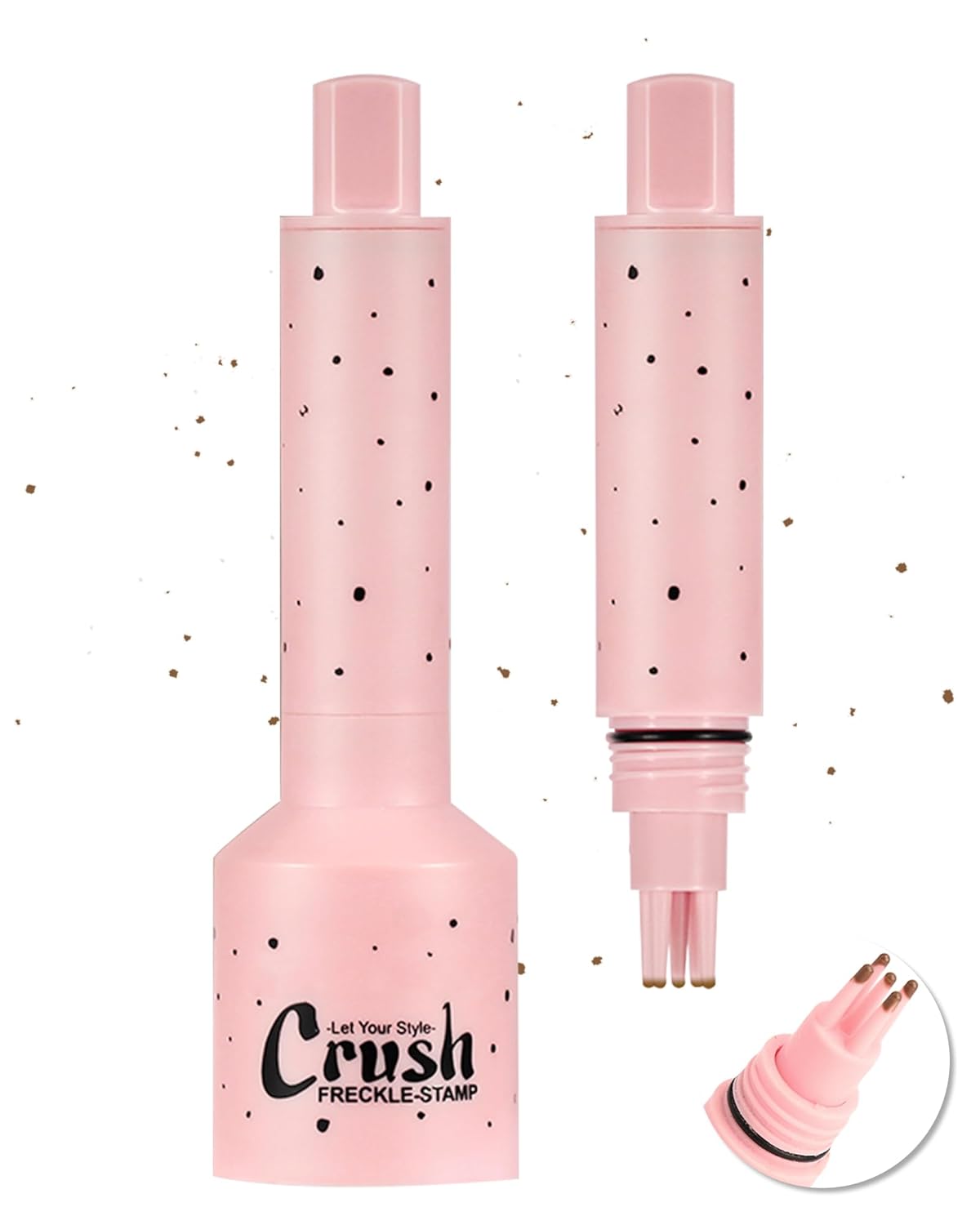 Freckle Stamp, Natural Vivid Faux Freckles Pen, Long Lasting Waterproof Quick Dry Magical Fake Freckle Stamp Pencil, Get Sun-kissed Stars Makeup in One Press, Makeup Gift for Women Girl -02 Medium