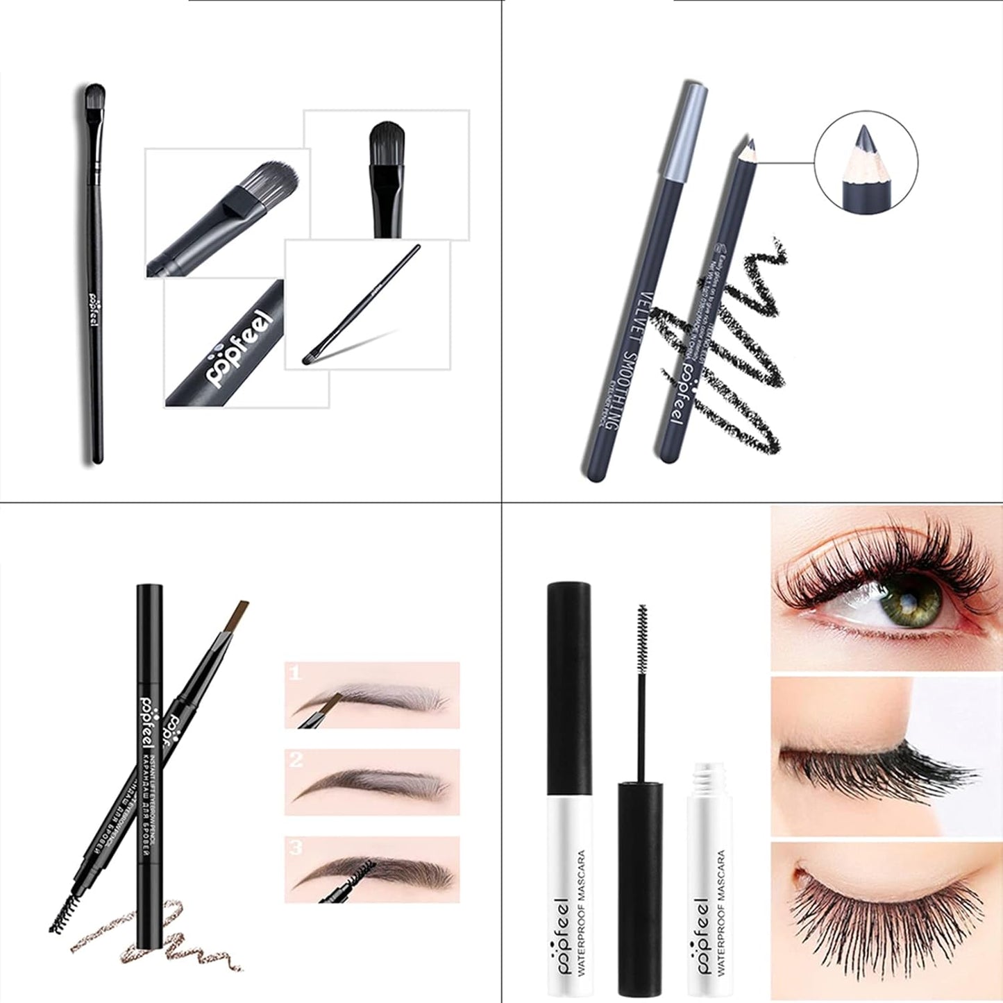 All in One Makeup Kit For Teenager Girls, Full Starter Makeup Kit for Women Beginners Includes Eyeshadow Palette, Eye Brush, Mascara, Eyebrow Pencil, Eyeliner Pencil