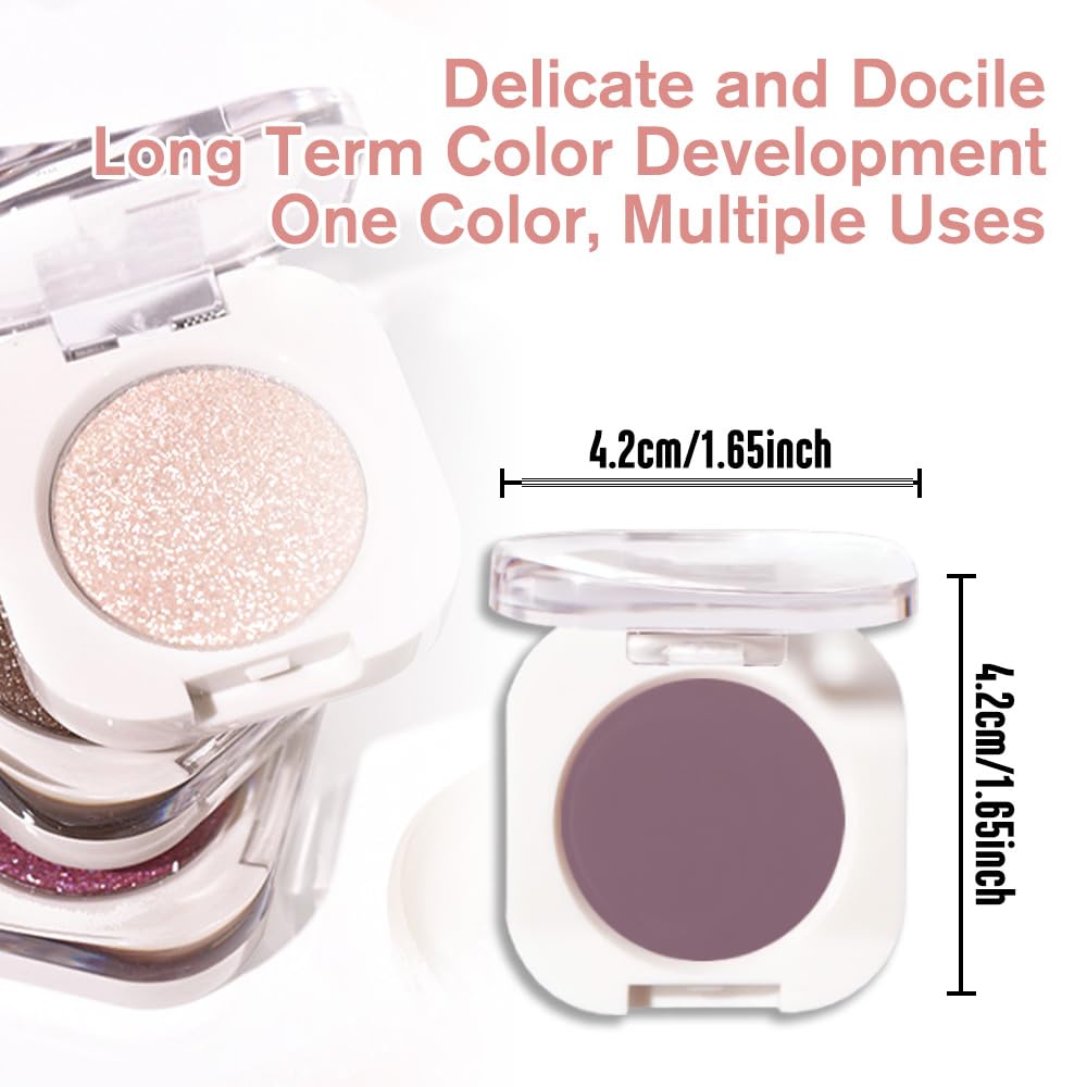Plum Matte Single Eyeshadow, Lightweight Blendable Mini Eye Shadow for Older Women, Monochrome Eyeshadow Palette Makeup Pigmented Waterproof, Vegan & Cruelty-Free, 30