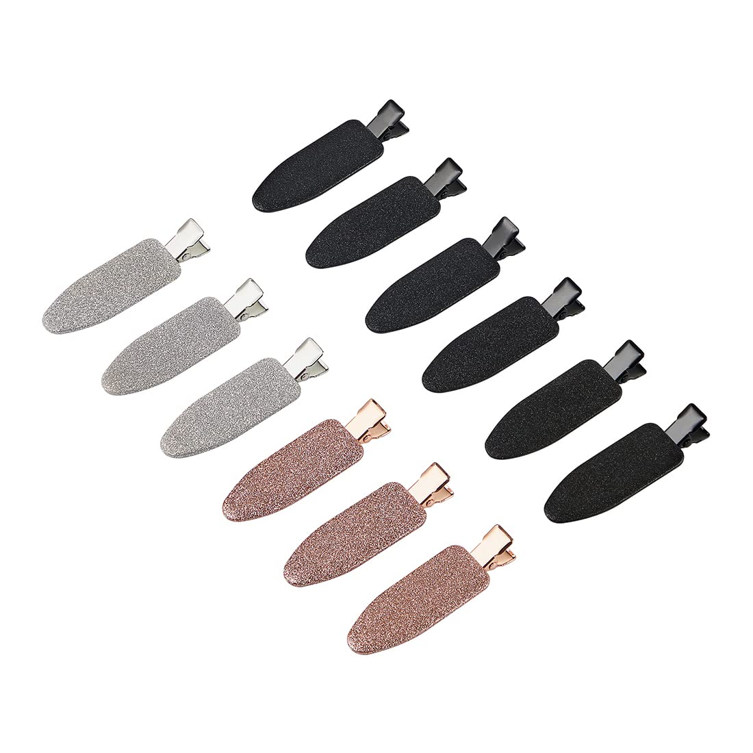 minihope 12 pieces No Bend Hair Clips, Curl Pin Clips, No Crease Hair Clips for Makeup Application，2022 style, non-slip.Hair won't get caught between plastic attached to metal. (Shiny)…