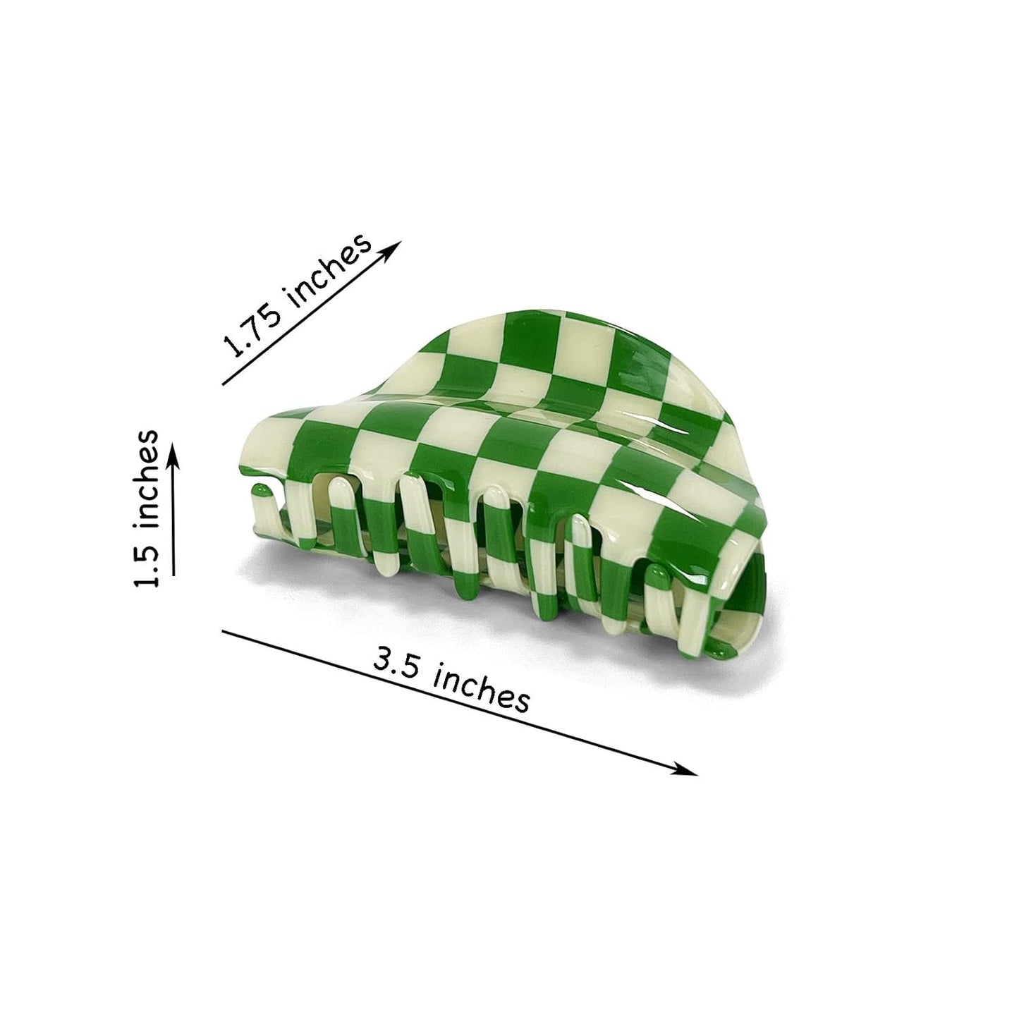 Two Oh One Checkered Hair Clip Claw Acrylic Strong Hold Women's Accessory for all Hair Type, Pink