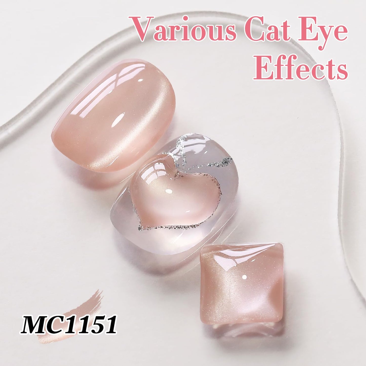 Double Rhythm 6 Colors Cat Eye Gel Polish Set Shimmer Glitter with Magnet Holographic Reflective Magnetic UV Nail Art Kit (6-Kit-46)