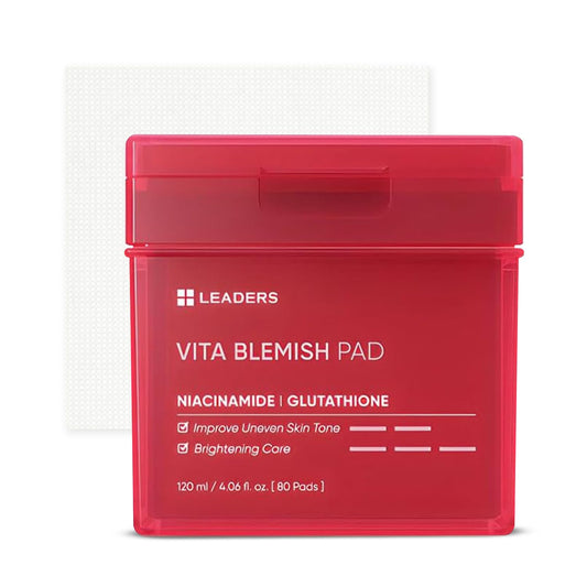 LEADERS Vita Pad - Targeted Solution for Skin Vegan-Certified | Gentle Formula | 80 Pads x 120ml