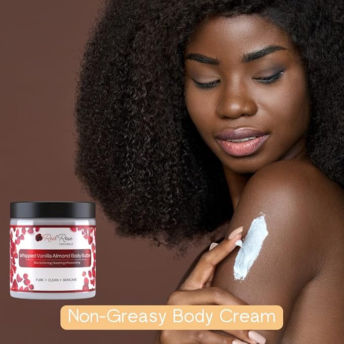 Whipped Body Butter, Scented Vanilla Body Moisturizer 8 oz., Coconut Oil & Shea Butter for Sensitive, Dry Skin, Non-Greasy, Soft & Creamy, Natural Skincare for Women & Men – Vegan