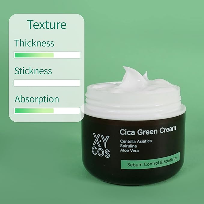 CICA GREEN CREAM (1.7oz) |100% vegan, EVE Vegan Certified, cruelty free| great vegan cosmetics for acne and blemishes and balances skin