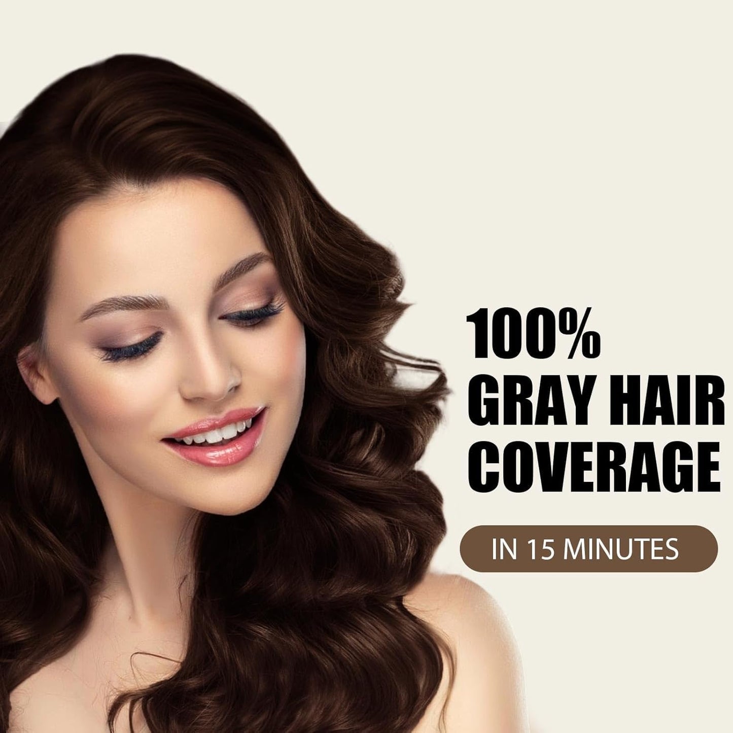 Dark Brown Hair Dye Shampoo, 3 in 1 Instant Hair Color with 15 Min Gray Coverage, Natural Semi-Permanent Herbal Shampoo for Men & Women
