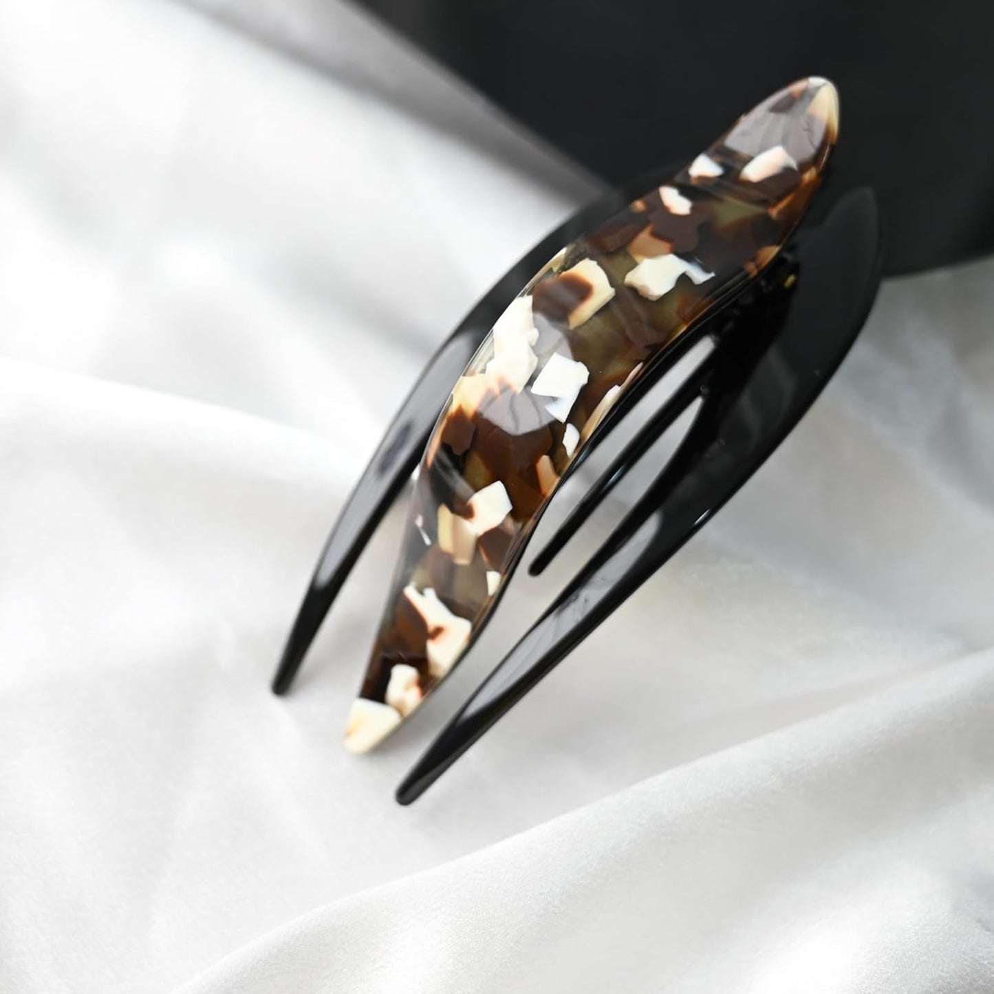 Handmade Celluloid French Design Tortoise Shell Barrettes Side-slide Opening Duck Luxury Fashion Accessories Hair Clip Claw for Women (mocha coffee)