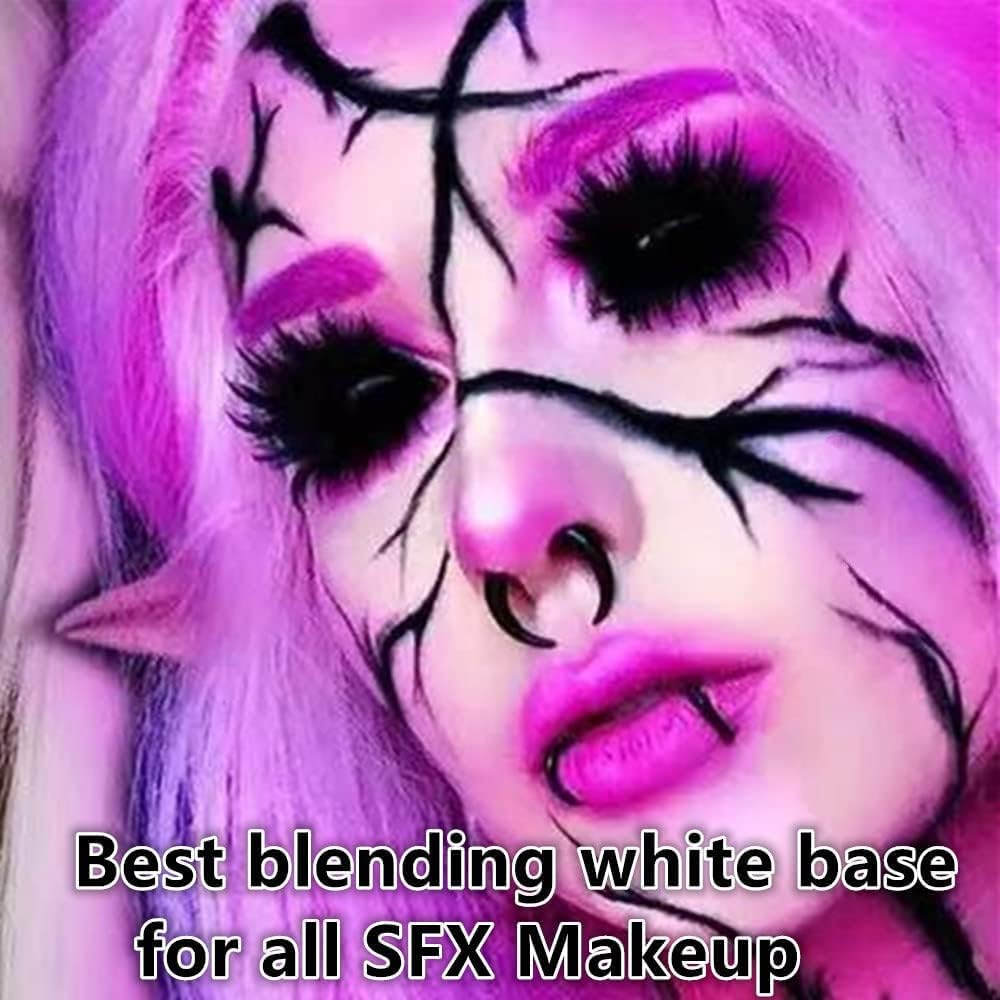 Go Ho Black and White Face Body Paint for Halloween Makeup,Cream to Gel Highly Pigmented Water Based Body Paint,Cosplay SFX Skeleton Vampire Zombie Clown Makeup