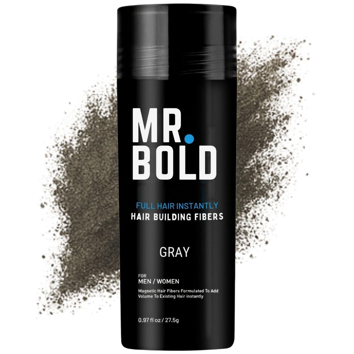 Hair Building Fibers 27.5g (Gray) Hair Fibers for Thinning Hair for Men & Women – Conceals Fine Hair, Bald Spots, Hair Loss – Instantly Fuller Thicker Hair Look – Hair Concealer Powder