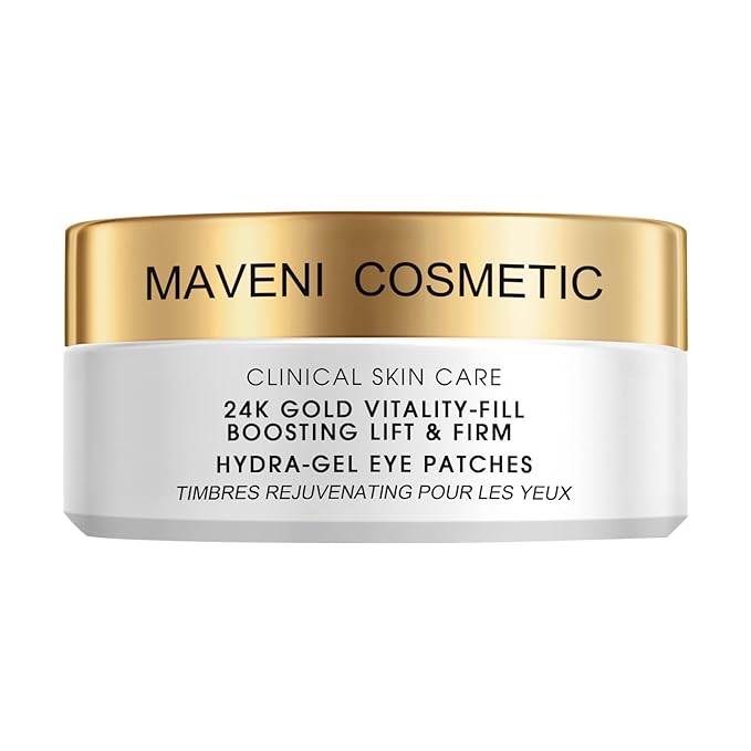 24k Gold Vitality-Fill Eye Patches (30 Pairs)|Anti-Aging Hydra-Gel Under Eye Patches, Boost Lift & Firm the Look of the Eye Area|Eye Patches for Puffiness,Bags,Dark Circles Under Eyes|Gold Pure Luxury