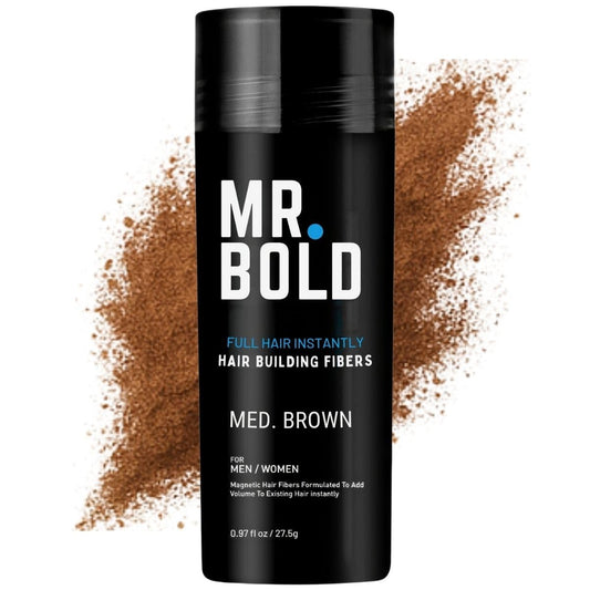 Hair Building Fibers 27.5g (Medium Brown) Hair Fibers for Thinning Hair for Men & Women – Conceals Fine Hair, Bald Spots, Hair Loss – Instantly Fuller Thicker Hair Look – Hair Concealer Powder