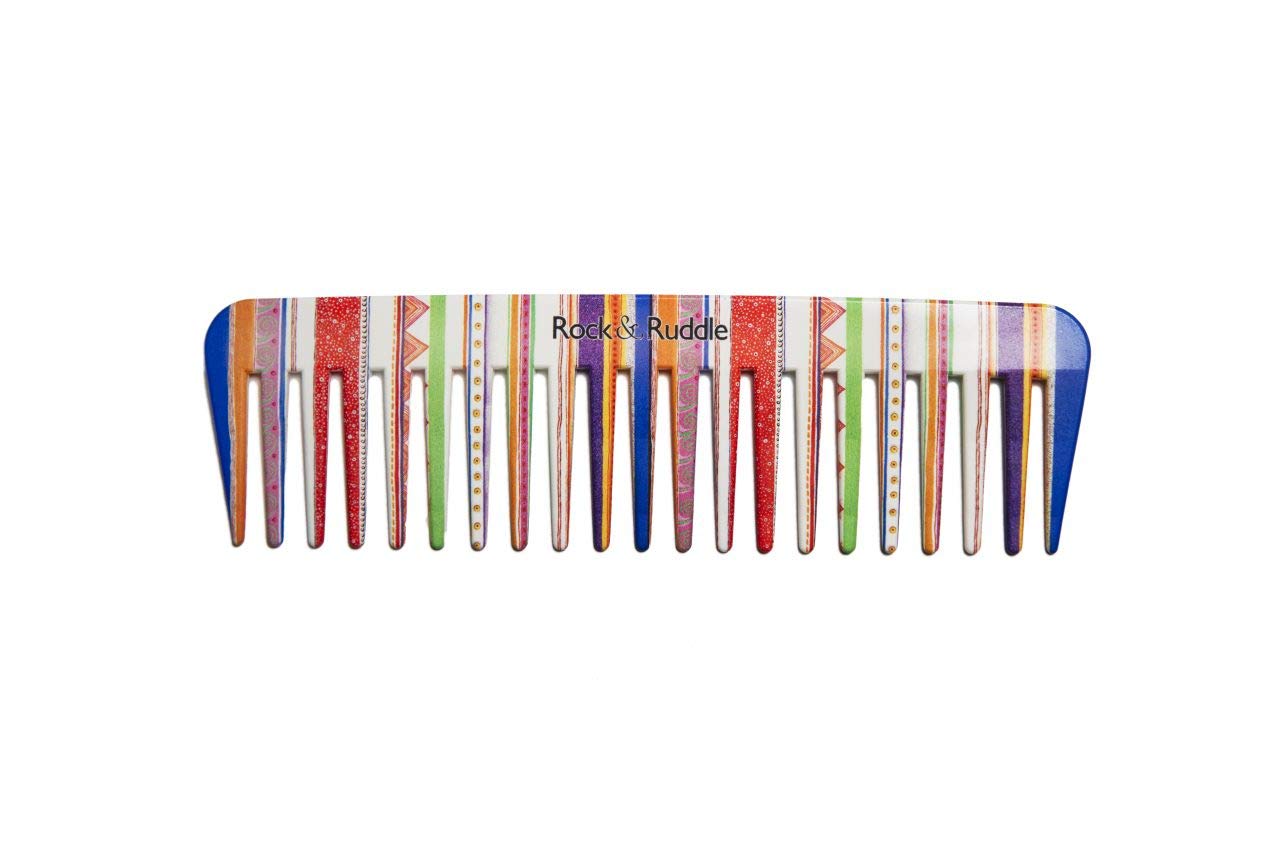 Rock & Ruddle Wide Tooth Comb. Perfect for Detangling Wet Hair and Applying Hair Color. Folio Society Stripe Design