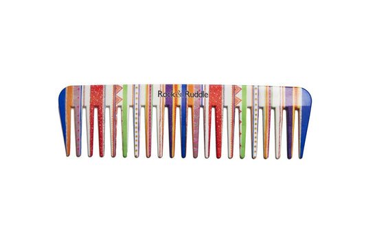 Rock & Ruddle Wide Tooth Comb. Perfect for Detangling Wet Hair and Applying Hair Color. Folio Society Stripe Design