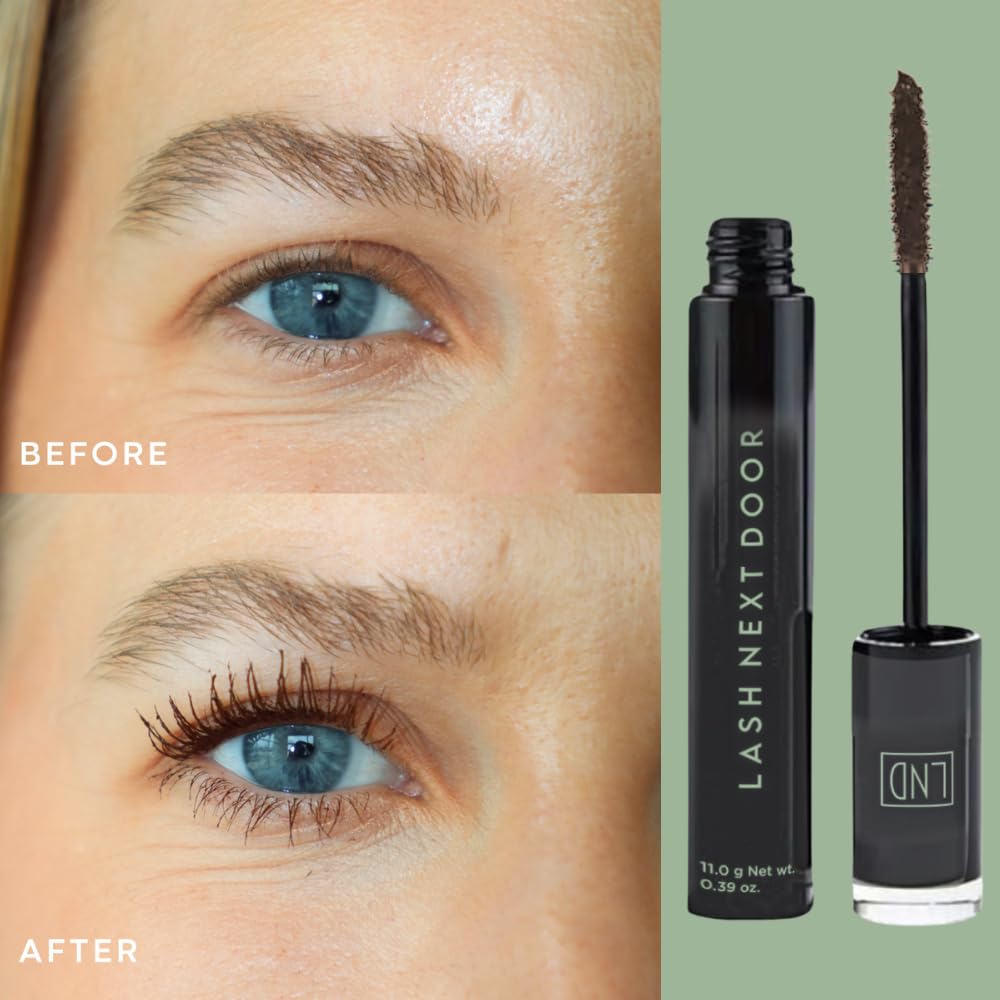 Lash Next Door Espresso Brown Mascara- Volumizing & Lengthening No Clump Smudge-Proof Makeup for Lashes- Beauty Products for Women- 1-Pack by Brooklyn and Bailey
