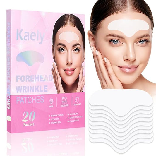 Kaely 20Pcs Forehead Wrinkle Patches,Facial Anti Wrinkle Patches with Collagen,Face Tape for Wrinkles for All Skin Types,Smooth Fine Lines & Wrinkles